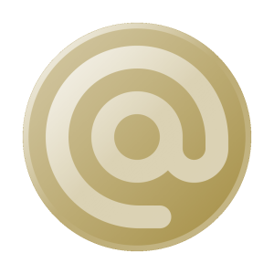 Icon goldfarbenes @ als Symbol für Newsletter.