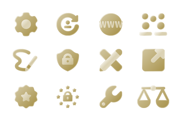 Eine Übersicht der verwendeten Liquid Glass Icons.