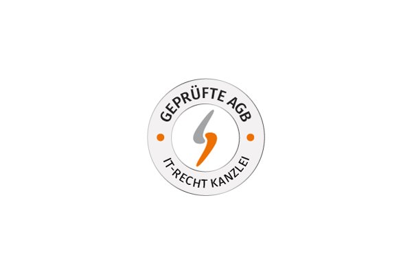Prüfsiegel für geprüfte AGB durch die IT-Recht Kanzlei.