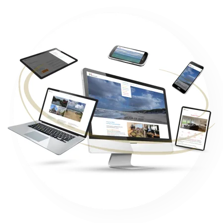 Portfolio Responsive Website Ferienwohnungen auf PC, Laptop, Tablet und Smartphone.